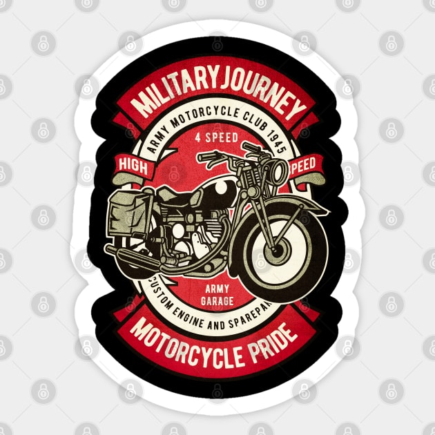 Motorcycle Military journey Sticker by Tempe Gaul